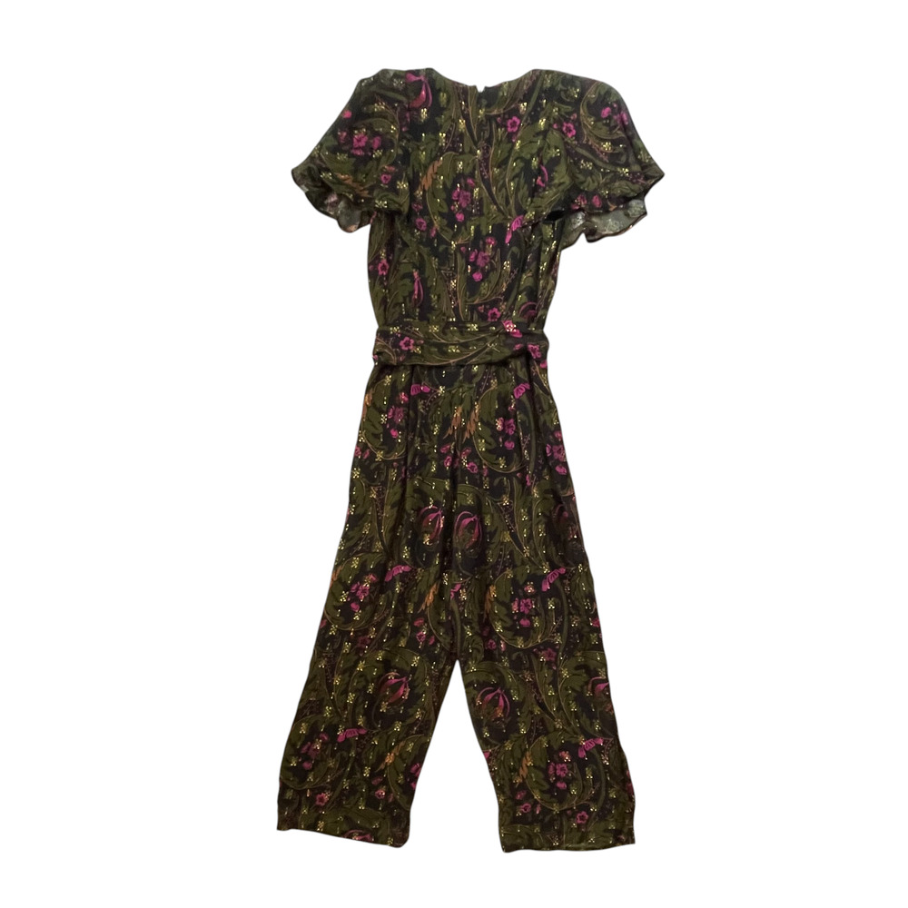 NWT Anthropologie ETT:TWA Brenda Jumpsuit - Green Pink Gold - Size 4 - Picture 4 of 8